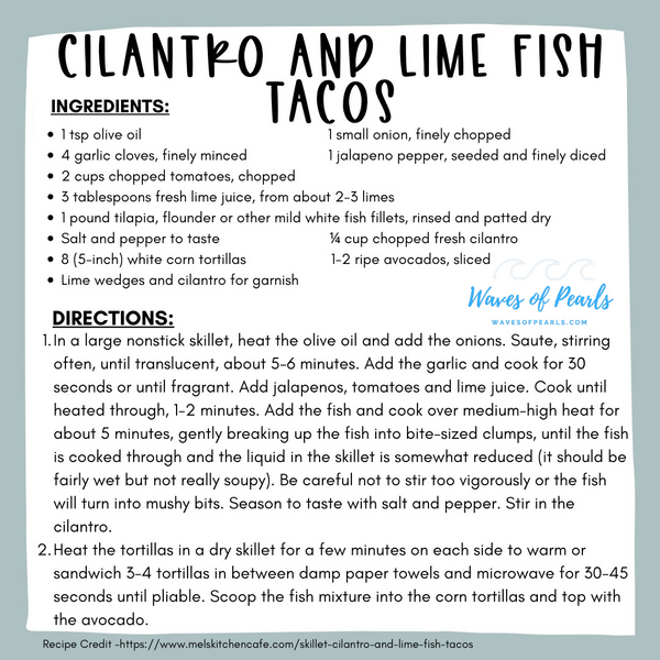 Meal Plan Monday - Cilantro & Lime Fish Tacos