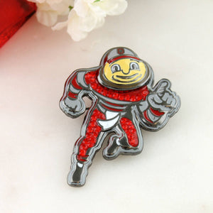 Seasons Jewelry - Ohio State “Brutus” Crystal Logo Pin
