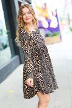 Feeling Adorable Black Ditzy Floral Long Sleeve Babydoll Dress