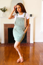 Weekend Ready Army Green Garment Dyed Distressed Overall Skirt