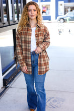 Boldly You Taupe & Rust Flannel Plaid Fringe Jacket