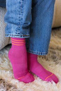 Fuchsia Sporty Ankle Socks