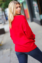 All I Want Red Sequin Bow Embroidery Knit Sweater