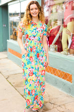 Diva Dreams Lime Floral Print Fit & Flare Maxi Dress