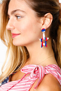 Americana Resin Star Dangle Earrings