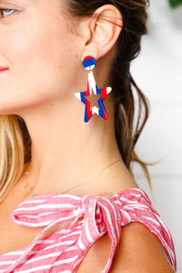Americana Resin Star Dangle Earrings