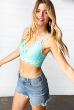 Turquoise Crochet Lace Bralette with Bra Pads
