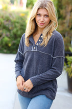 Ash Textured Out Seam Button Down Sweater Top