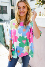 Stand Out Ivory Multicolor Big Floral Waffle Knit Top