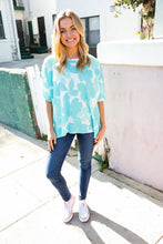 Chasing Dreams Lime Flower Print Waffle Dolman Top