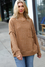 Stay Awhile Camel Drop Shoulder Melange Sweater