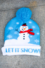 "Let It Snow" Snowman Pom-Pom Beanie