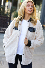 Feeling Bold Ivory Sherpa Fleece Faux Leather Jacket