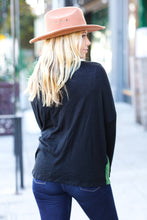 Based On Love Black & Pink Dolman Colorblock Top