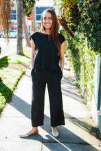 Stand Out Black Textured Shirt Attached Crossover Back Pant Suit