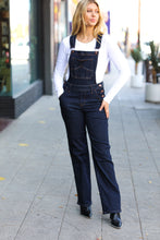Just For You Dark Denim High Waist Wide Leg Overalls