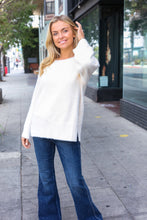 Classic Elegance Ivory Fuzzy Soft Knit Sweater