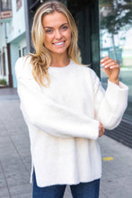 Classic Elegance Ivory Fuzzy Soft Knit Sweater