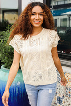 The Perfect Find Beige Dolman Short Sleeve Crochet Sweater Top