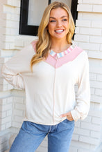 Champagne & Blush Rainbow Stripe Rib Chevron Top