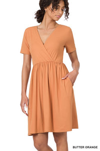 Brushed Buttery Soft Surplice Dress