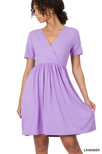 Brushed Buttery Soft Surplice Dress