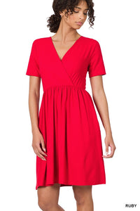 Brushed Buttery Soft Surplice Dress