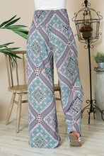 Orange Farm Clothing - Wide Leg Smocked Waisted Palazzo Pants-2 Prints*: Blue Combo / Large