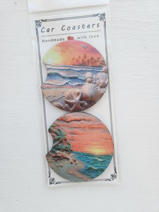 Beach Car Coaster Set