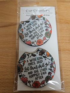 A Wise Girl Car Coaster Set