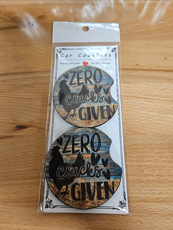 Zero Clucks Given Car Coaster Set