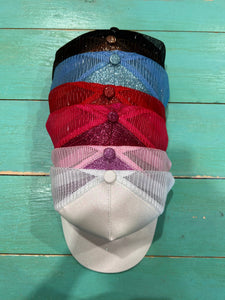 Vibes Hat Company - Vibes Light Blue Glitter Ponytail Caps | Sparkle | Baseball