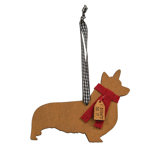 I Didn't Do It Corgi Christmas Ornament