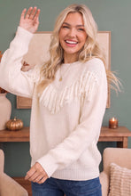 Fringe Forward Cream Knit Sweater