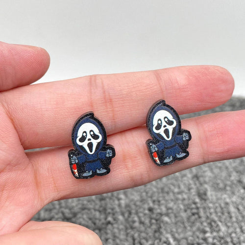 Halloween Character Acrylic Studs: Ghost Mask