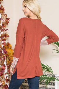 Taupe Reversed Stitched Oversize Hi Low Tunic