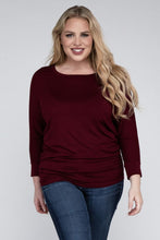 Luxe Rayon Boat Neck 3/4 Sleeve Top