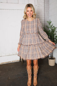 Sweet Tea on the Porch Plaid Tiered Dress