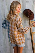Adorable You Turquoise Plaid Smocked Sleeve Frill Detail Top