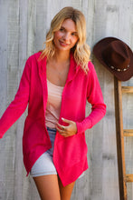 Coastal Breeze Coral Long Sleeve Open Cardigan Hoodie