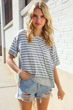 Spring Vibes Heather Gray Oversize Outseam Stitch Top