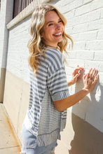 Spring Vibes Heather Gray Oversize Outseam Stitch Top