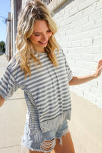 Spring Vibes Heather Gray Oversize Outseam Stitch Top