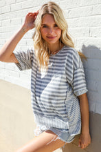 Spring Vibes Heather Gray Oversize Outseam Stitch Top