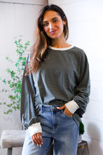 Greener Days Stripe Pullover with Ivory Cuffs