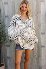 Dazzle in Ivory Satin Button-Down Collared Long Sleeve Bouse