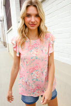 Find Love Pink Floral Print Flutter Sleeve Knit Top