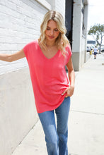 Summer Vibes Coral Relaxed Fit Jacquard Knitted Top