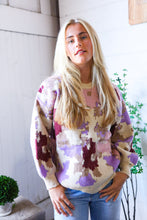 Cozy in Chaos Taupe Multi Print Design Sweater