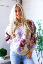 Cozy in Chaos Taupe Multi Print Design Sweater